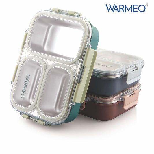Stainless Steel Leakproof Lunch Box with 3 Compartments