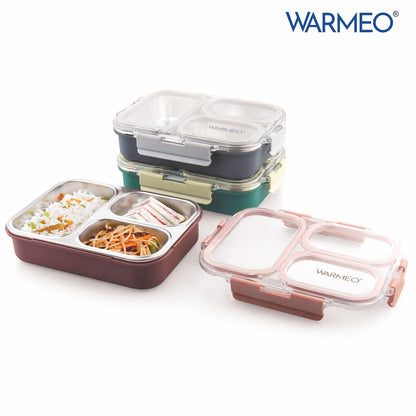 Stainless Steel Leakproof Lunch Box with 3 Compartments