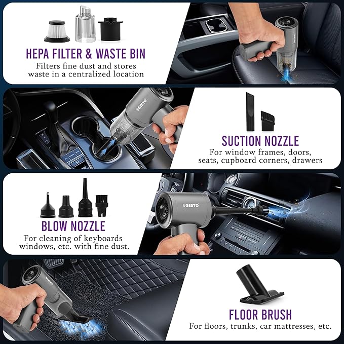 3 in 1 Portable Car Vacuum Cleaner with Blower