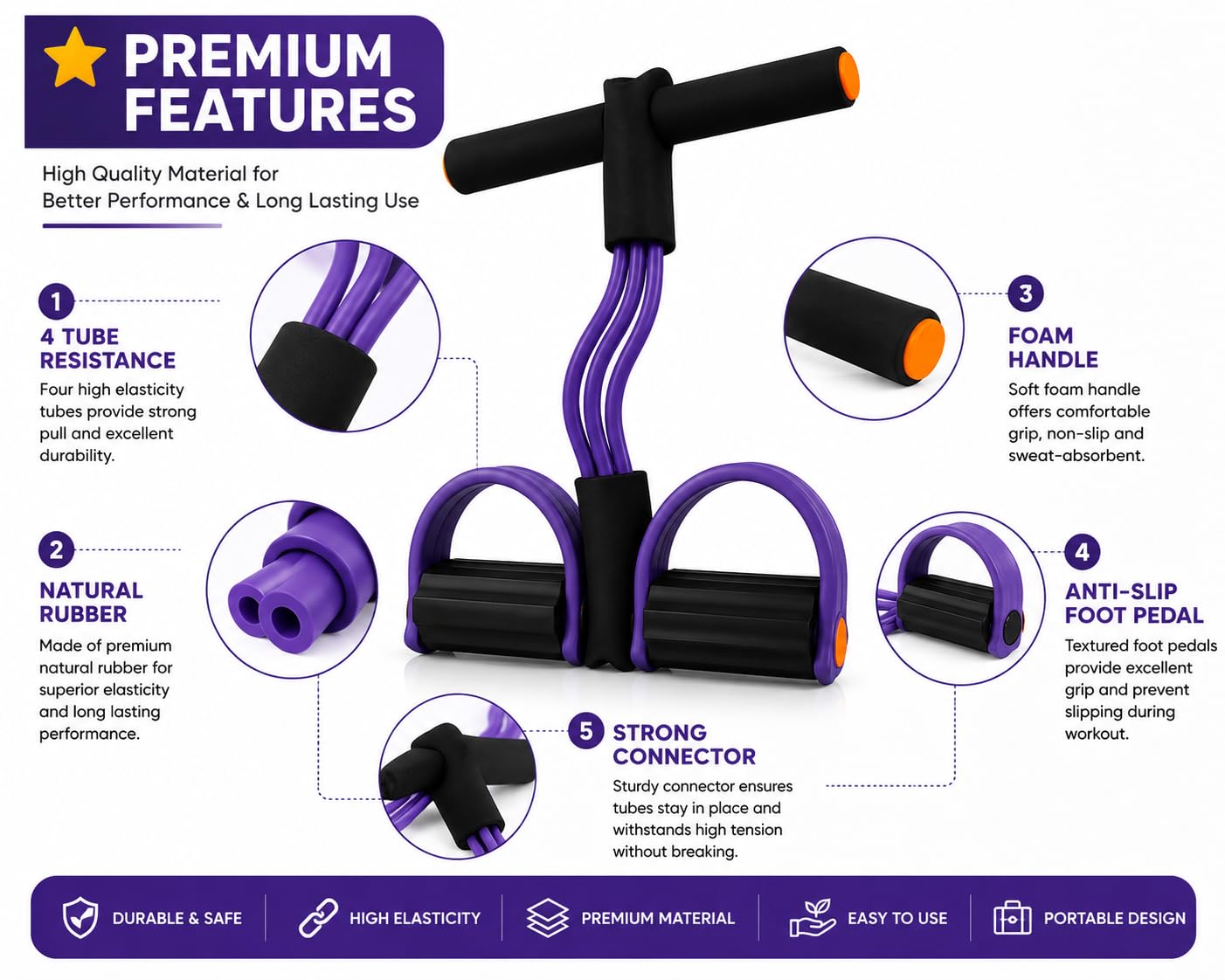 Yoga Pedal Puller Resistance Band Fitness Equipments
