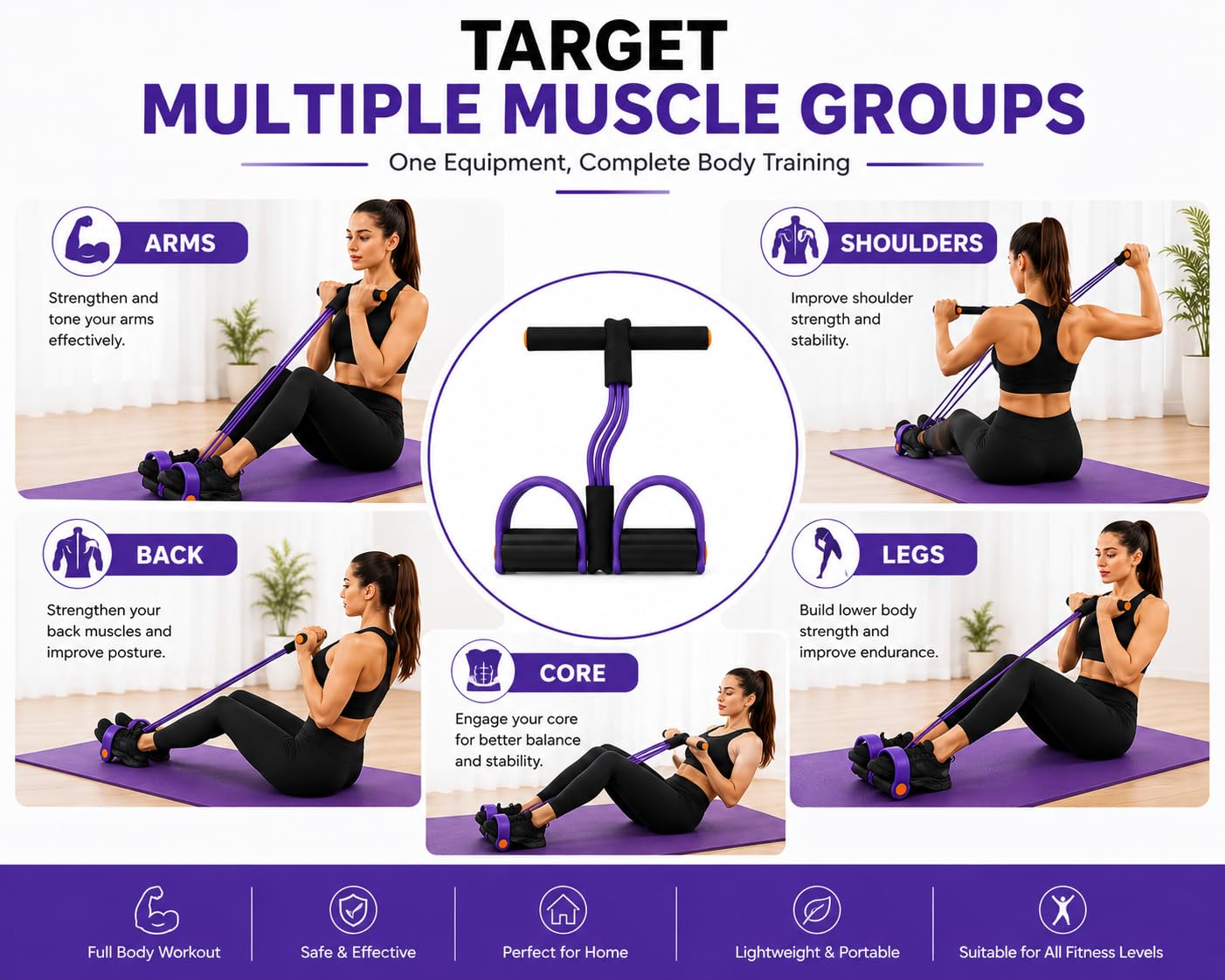 Yoga Pedal Puller Resistance Band Fitness Equipments