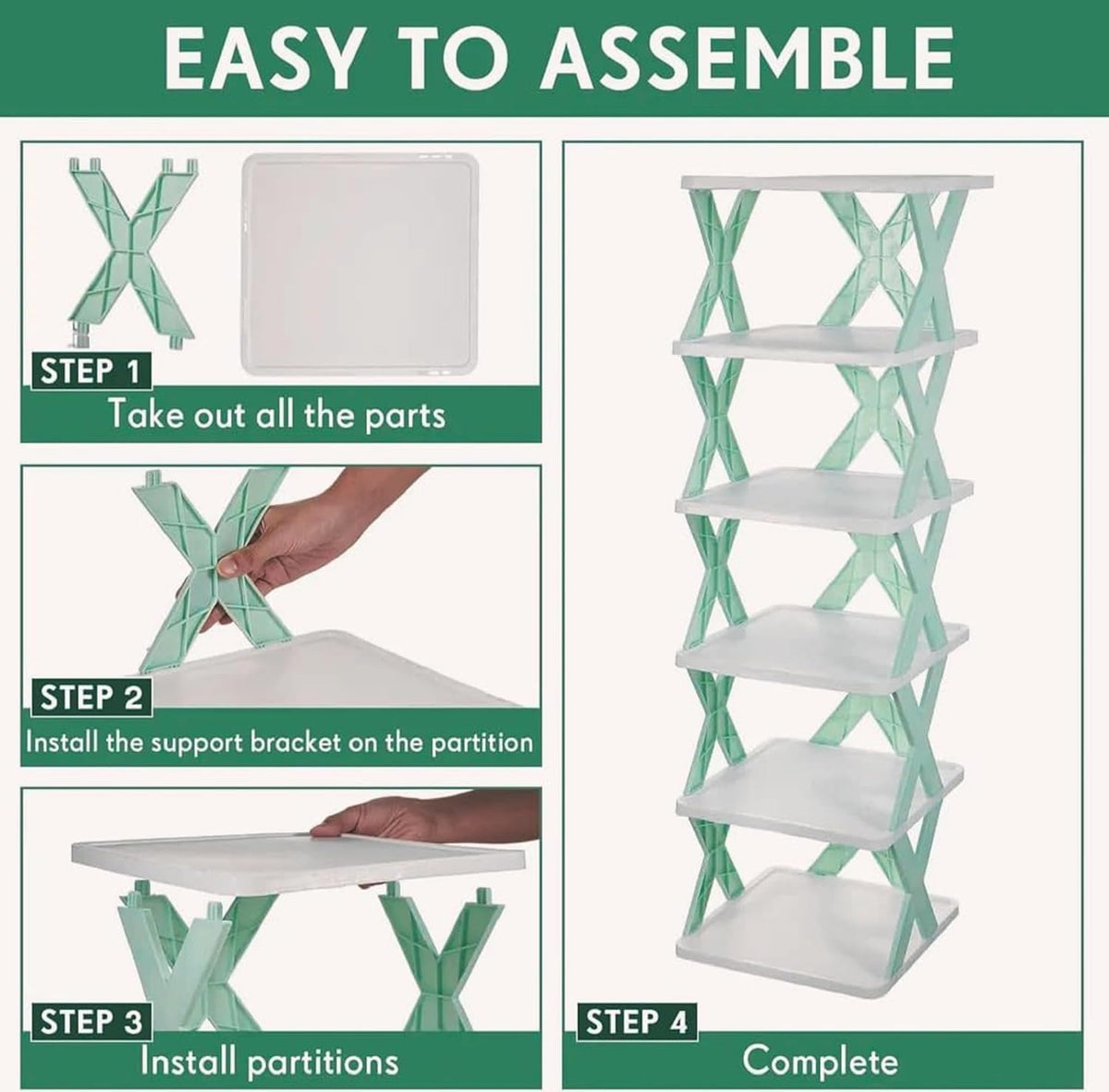 6 Tier Collapsible Shoe Rack [Multicolour]