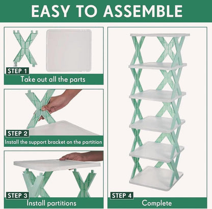 6 Tier Collapsible Shoe Rack [Multicolour]