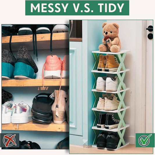 6 Tier Collapsible Shoe Rack [Multicolour]